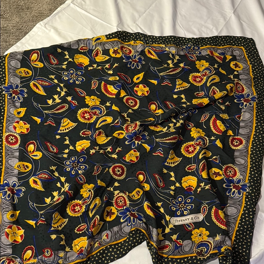 Tiffany & Co. Floral Silk Scarf